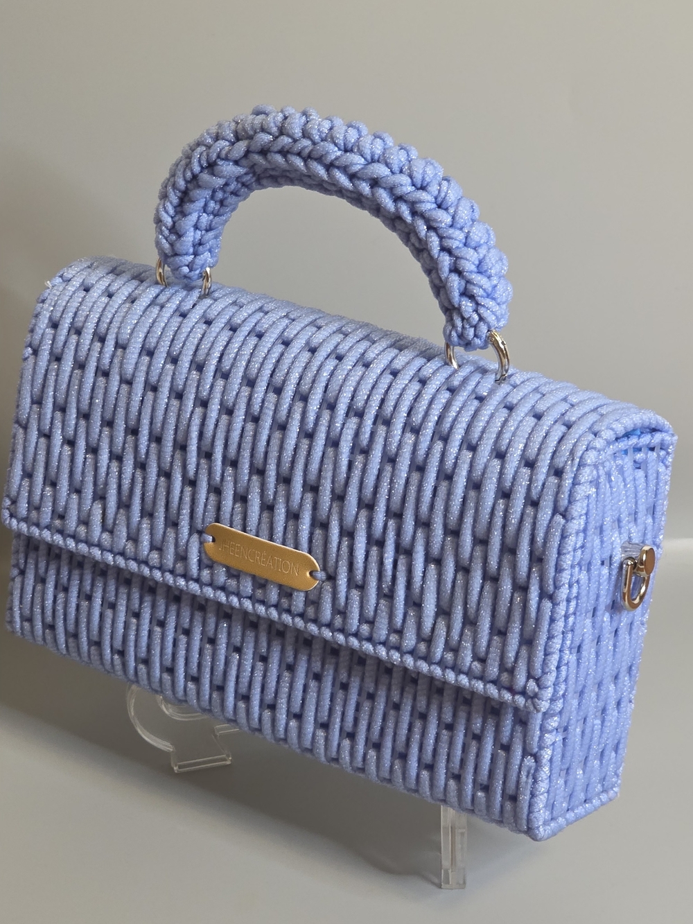 Lilac Woven Top-Handle Bag - Picture 2 of 3